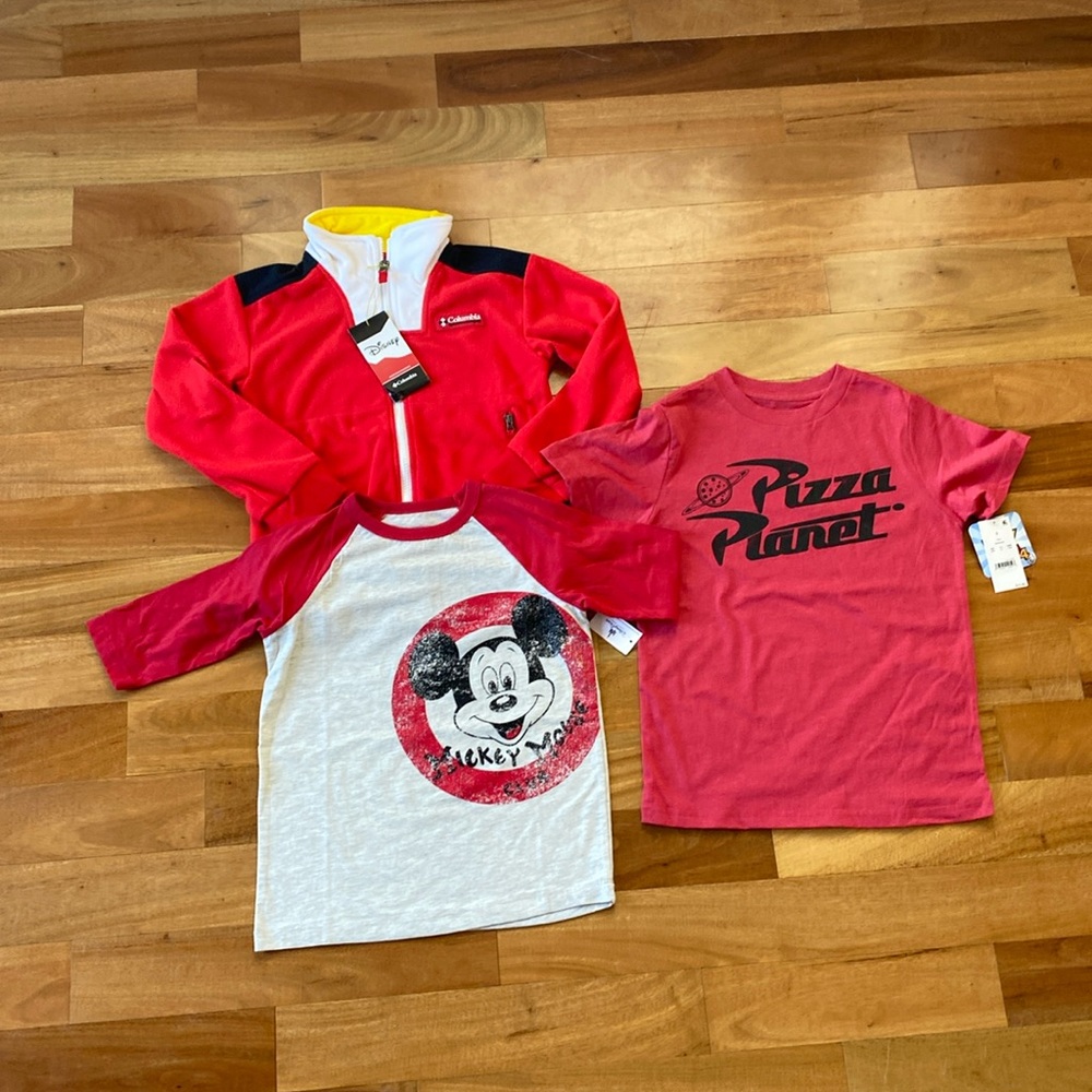 Lot of 3 Disney Boys Sm NWT Shirts